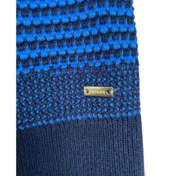 Tommy Hilfiger Striped Pullover Sweater Navy Blue 100% Cotton Nautical Preppy M - Picture 4 of 12